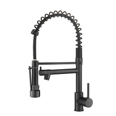 Commercial Black Kitchen Faucet with Pull Down Sprayer, Single Handle Single Lever Kitchen Sink Faucet