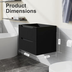 Goodyo 24" Floating Bathroom Vanity Cabinet Wall-Mounted Bathroom Vanity in Black, Sink Basin Not Included