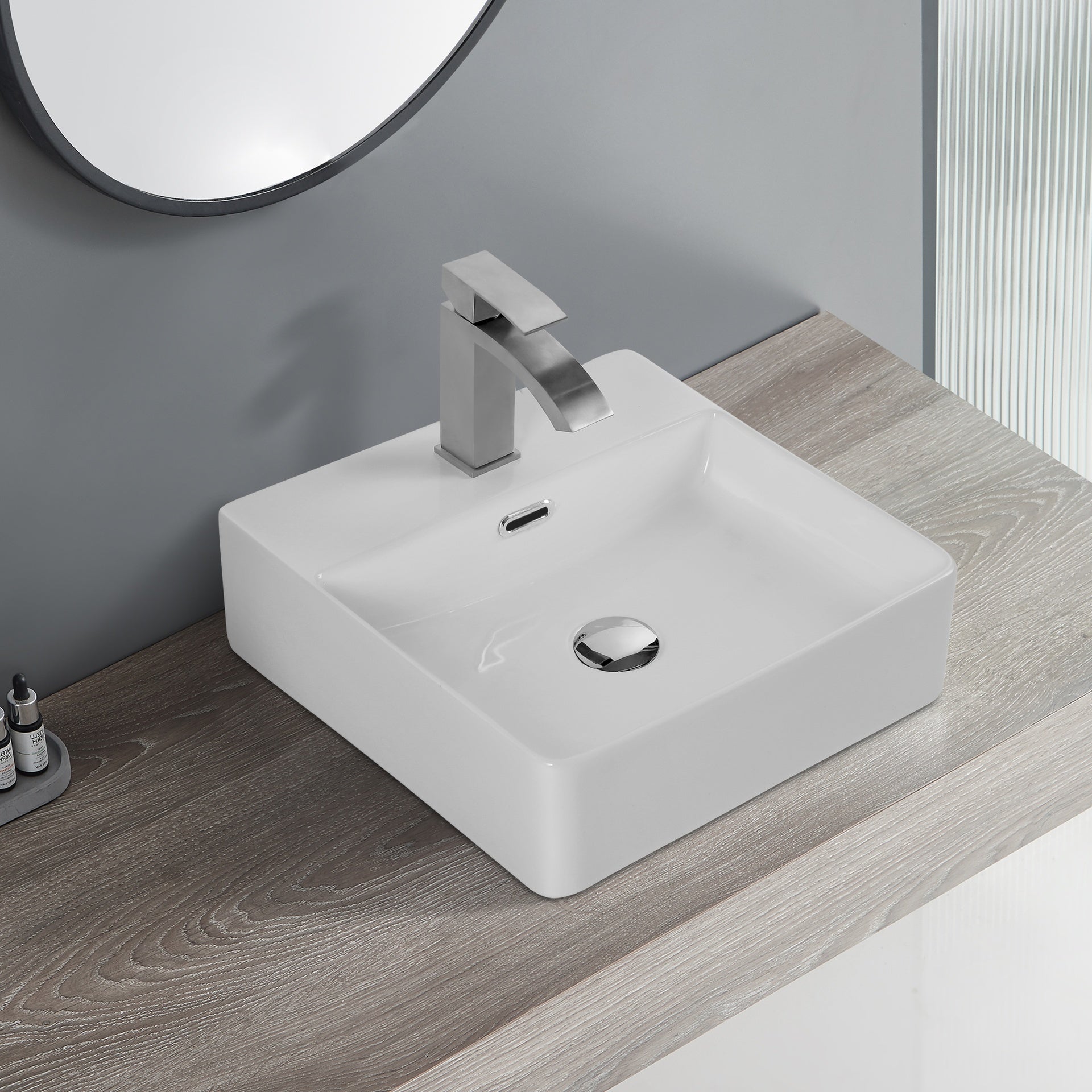 Bothwa Home Square Ceramic Countertop Wash Basin (White Finish) CUPC Certified