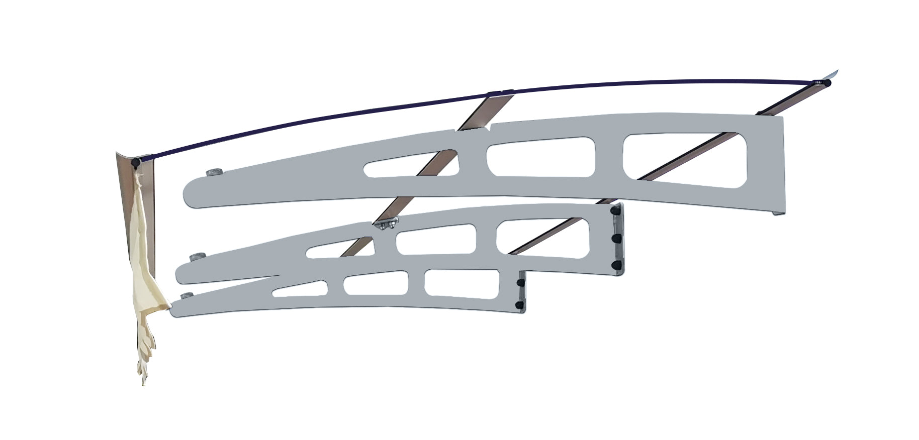 DA7934C Series Door Window Awning Canopy Made of 0.137Inch Thick Crystal Solid Polycarbonate Sheet and Aluminum Alloy with Valance in size of 79" Wide x 34" Deep for Masonry Concrete Wall House only.