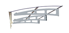 DA7934C Series Door Window Awning Canopy Made of 0.137Inch Thick Crystal Solid Polycarbonate Sheet and Aluminum Alloy with Valance in size of 79" Wide x 34" Deep for Masonry Concrete Wall House only.