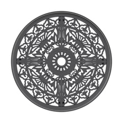 26.77-inch Cast Aluminum Patio Dining Table With Black Frame and Umbrella Hole