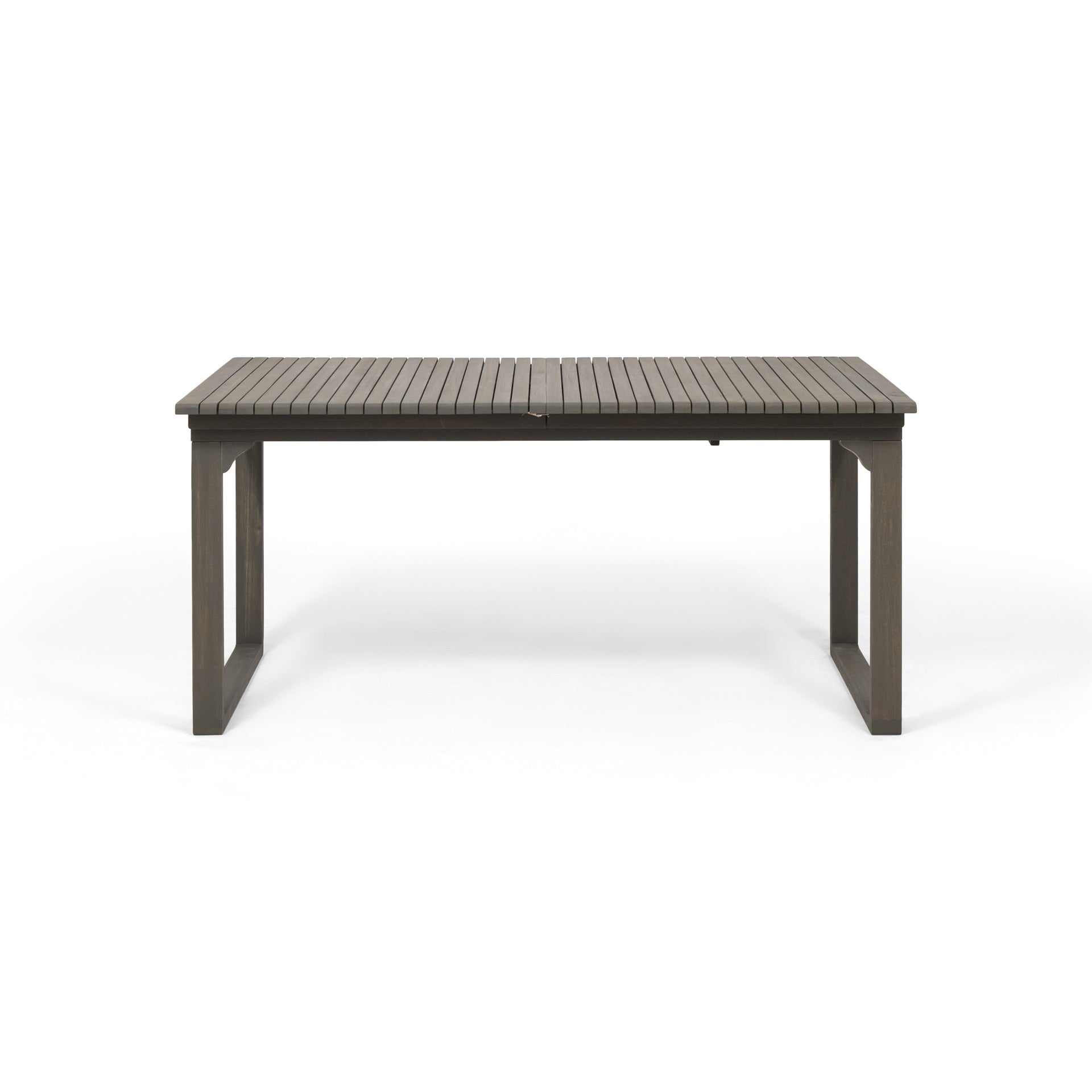 Outdoor Expandable Acacia Wood Dining Table, Gray