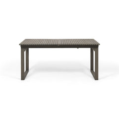 Outdoor Expandable Acacia Wood Dining Table, Gray