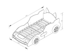 Cool Cartoon Car Bed - Black and Yellow Kids' Racing Bed with Stylish Dog Design