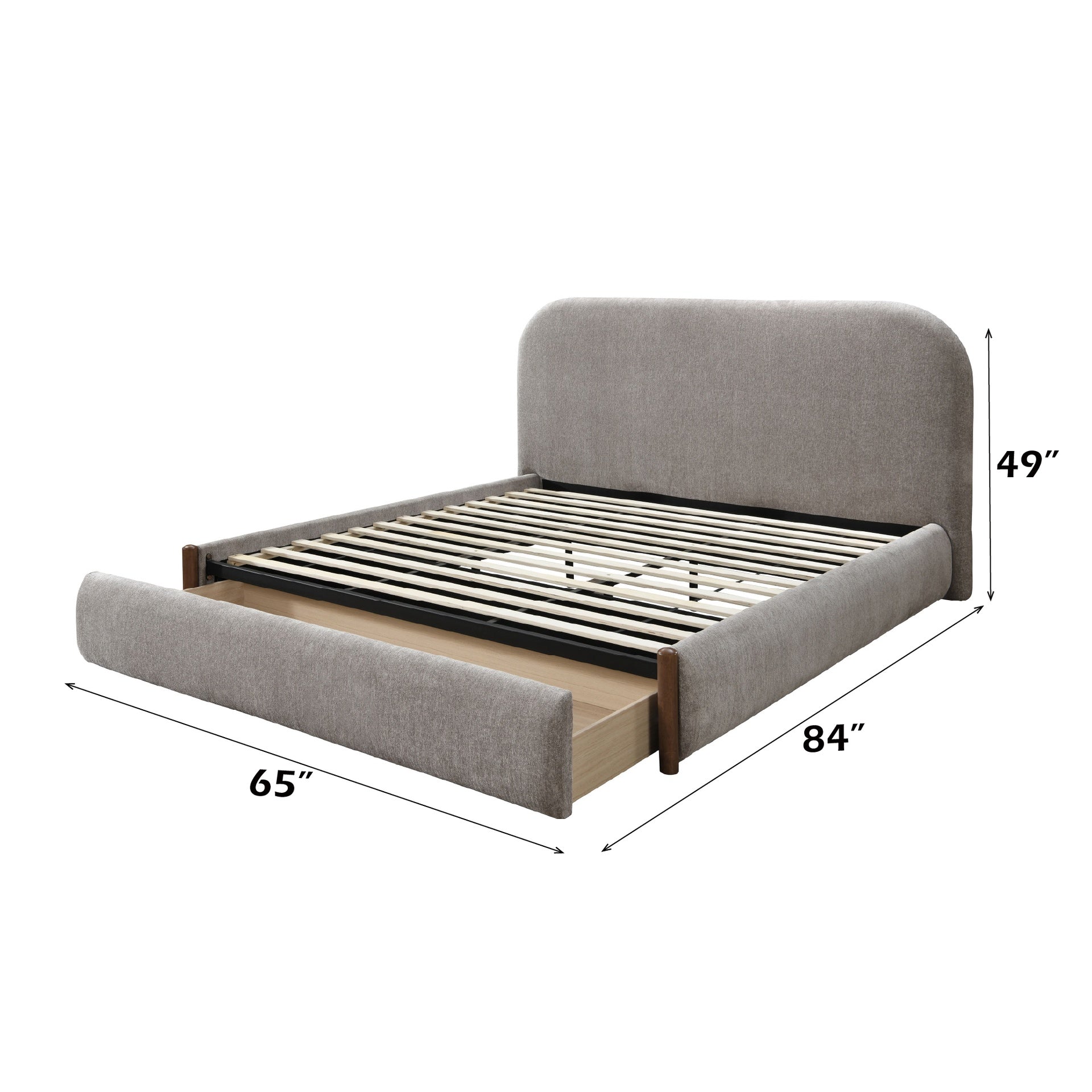 Orane Gray Fabric Full Bed w/Storage