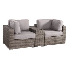 Fully Assembled 2-Person Rattan Wicker Outdoor Seating Group with  Cushions