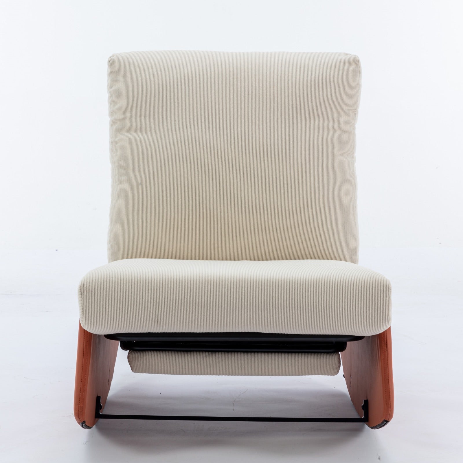 Modern Rocking Chair Recliner, Comfy Rocker Nursery Chair with Footrest, Accent Reading Chair, Upholstered Lounge Chair for Relaxing, Resting,Soft Padded Rocker  for Indoor Living Room Bedroom,Orange