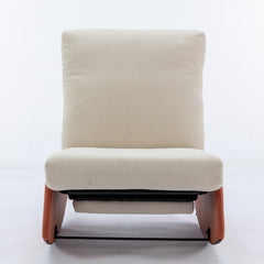 Modern Rocking Chair Recliner, Comfy Rocker Nursery Chair with Footrest, Accent Reading Chair, Upholstered Lounge Chair for Relaxing, Resting,Soft Padded Rocker  for Indoor Living Room Bedroom,Orange