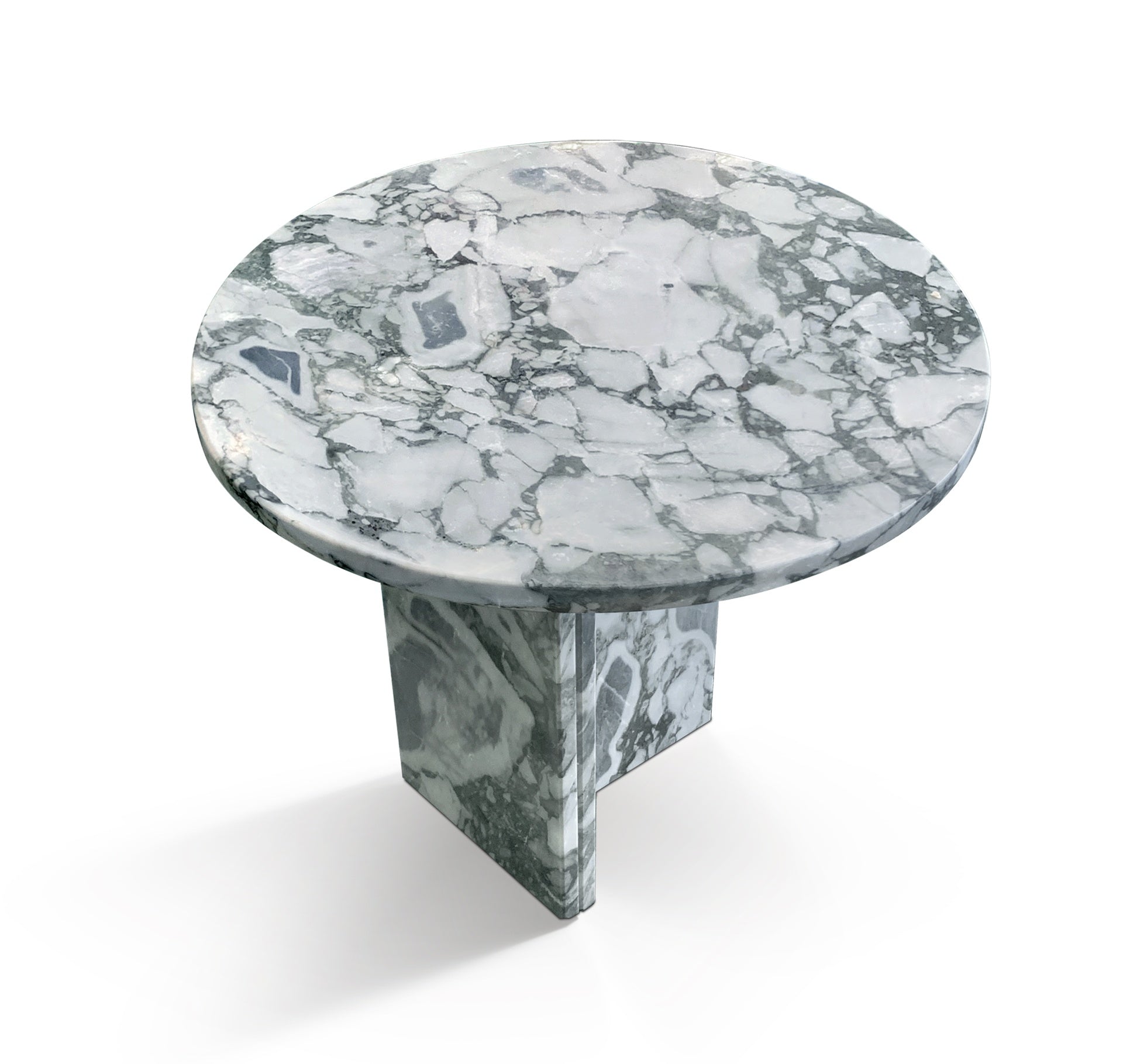 Grey Blue natural marble coffee table, small table,living room table, natural stone, Ø17.7 h15.8 Inch/Ø45 h40 cm, genuine marble, real marble