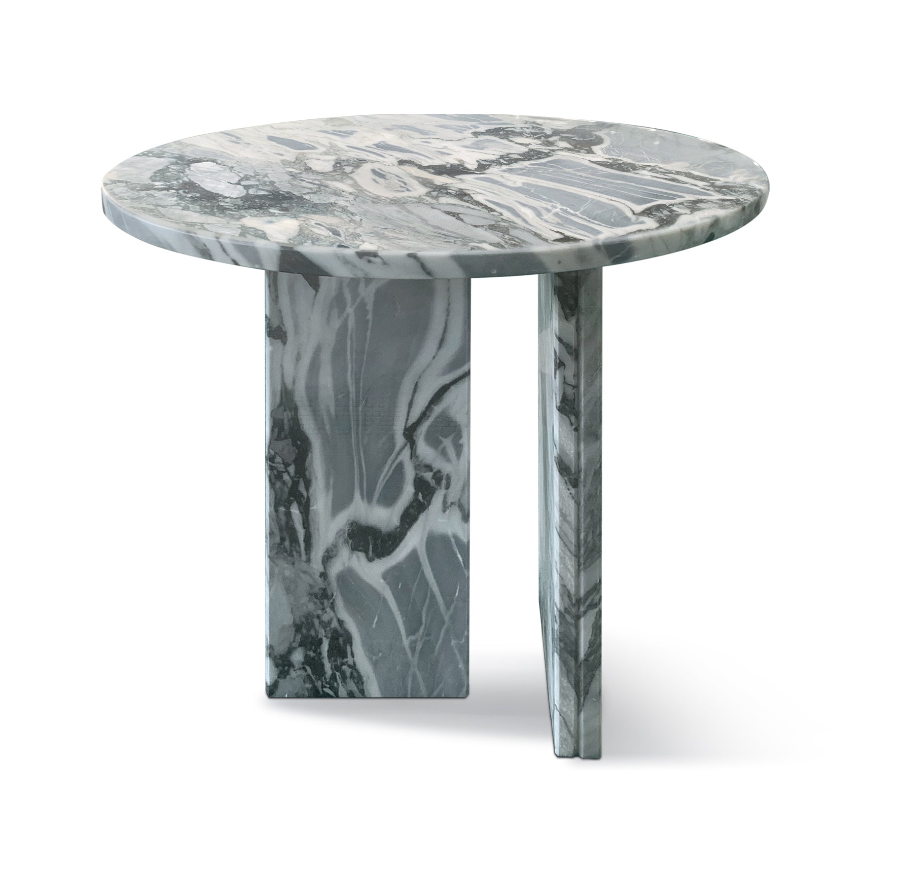 Grey Blue natural marble coffee table, small table,living room table, natural stone, Ø17.7 h15.8 Inch/Ø45 h40 cm, genuine marble, real marble