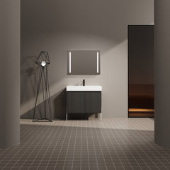 36" Freestanding Bathroom Vanity with Resin Sink, Storage Cabinet with Soft Closed Doors (KD-Package)