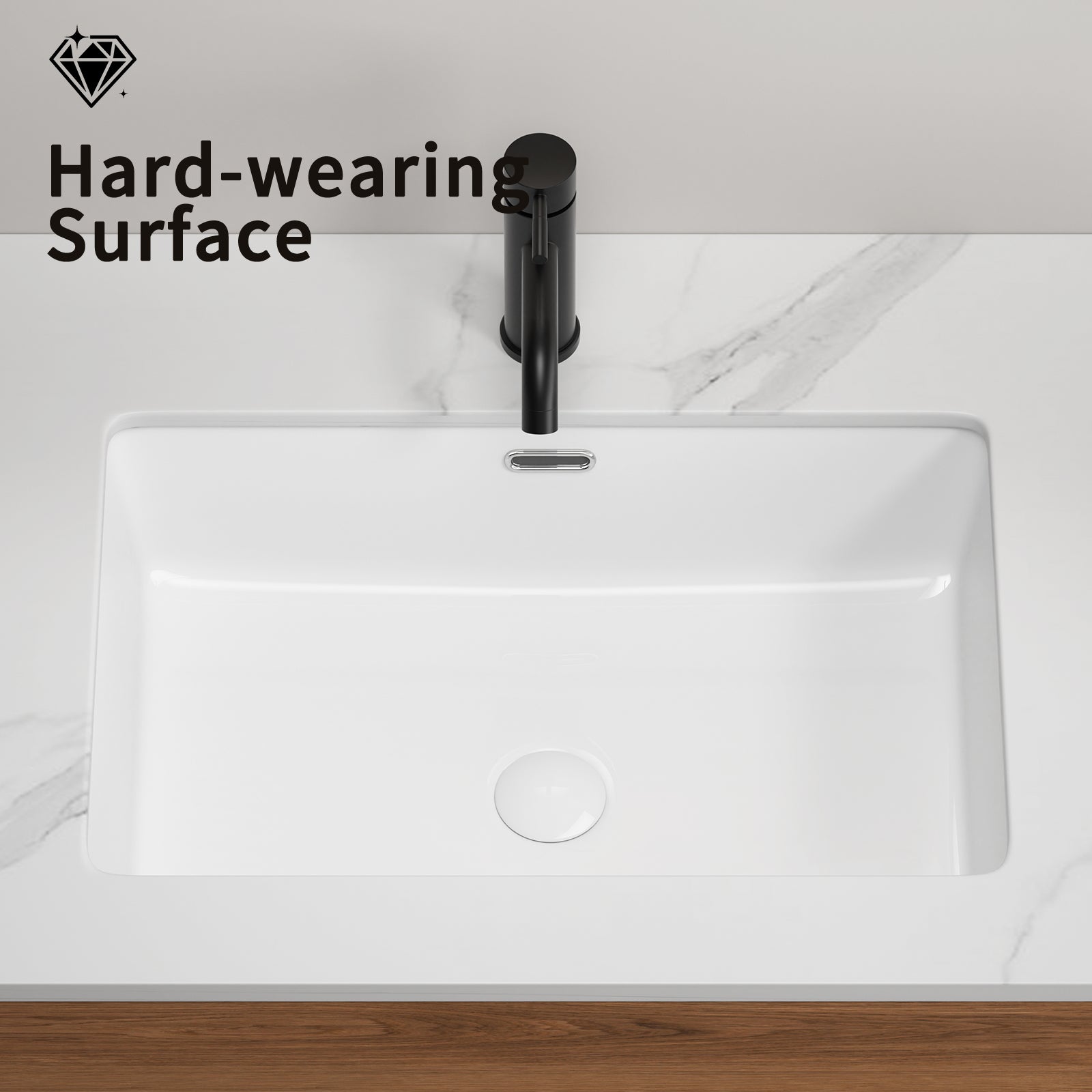 undermount Kitchen Sink, Eridanus 24" L x 16" W Undermount Kitchen Sink White Ceramic Sink Deep Single Bowl without Bottom Grid and Strainer Drain