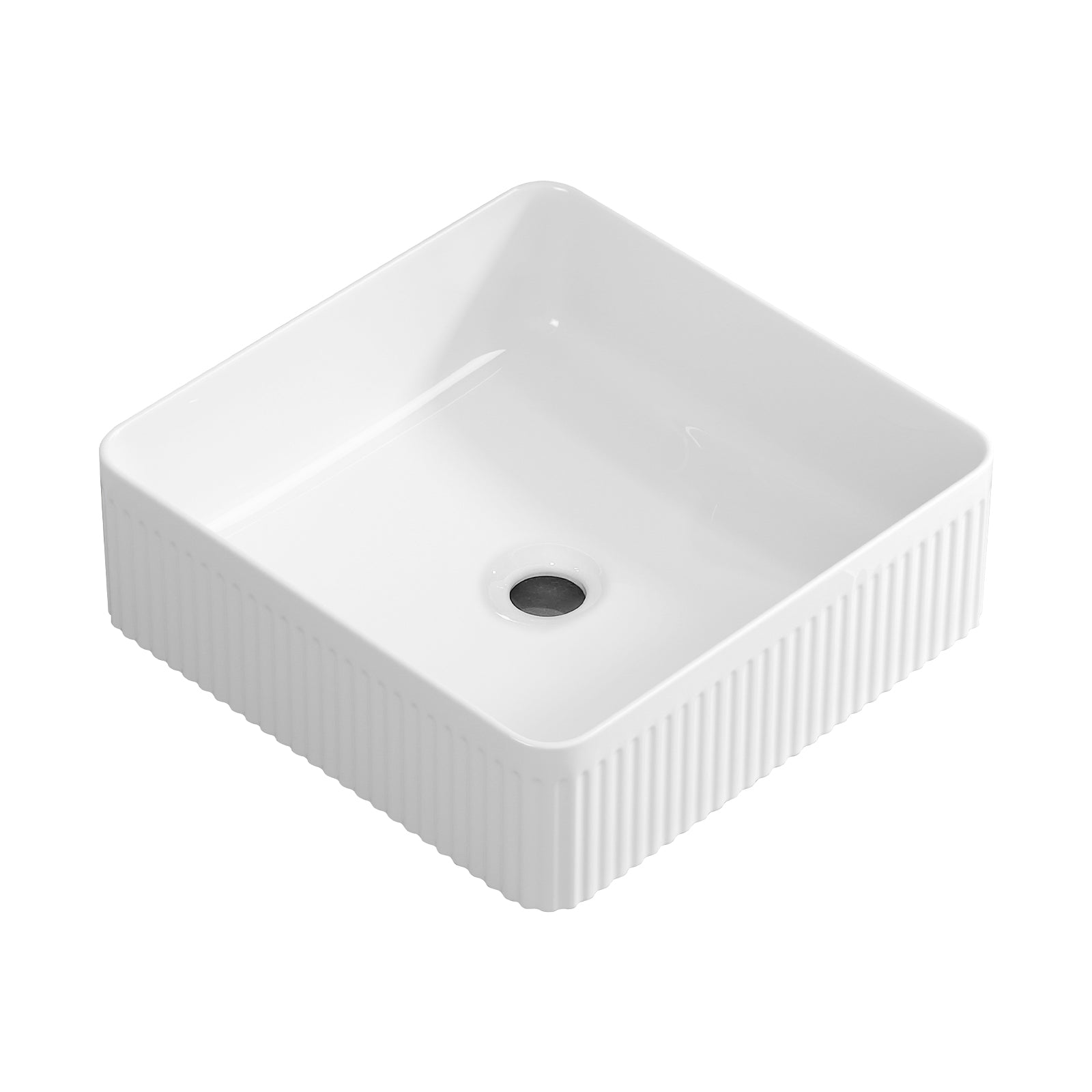 Vessel Sink Rectangle Bathroom Sink Rectangular White Vessel Sink 15" x 15" Porcelain Ceramic Vessel Vanity Sink Art Basin