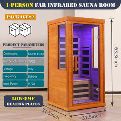 Home dry infrared  sauna  red light 1person