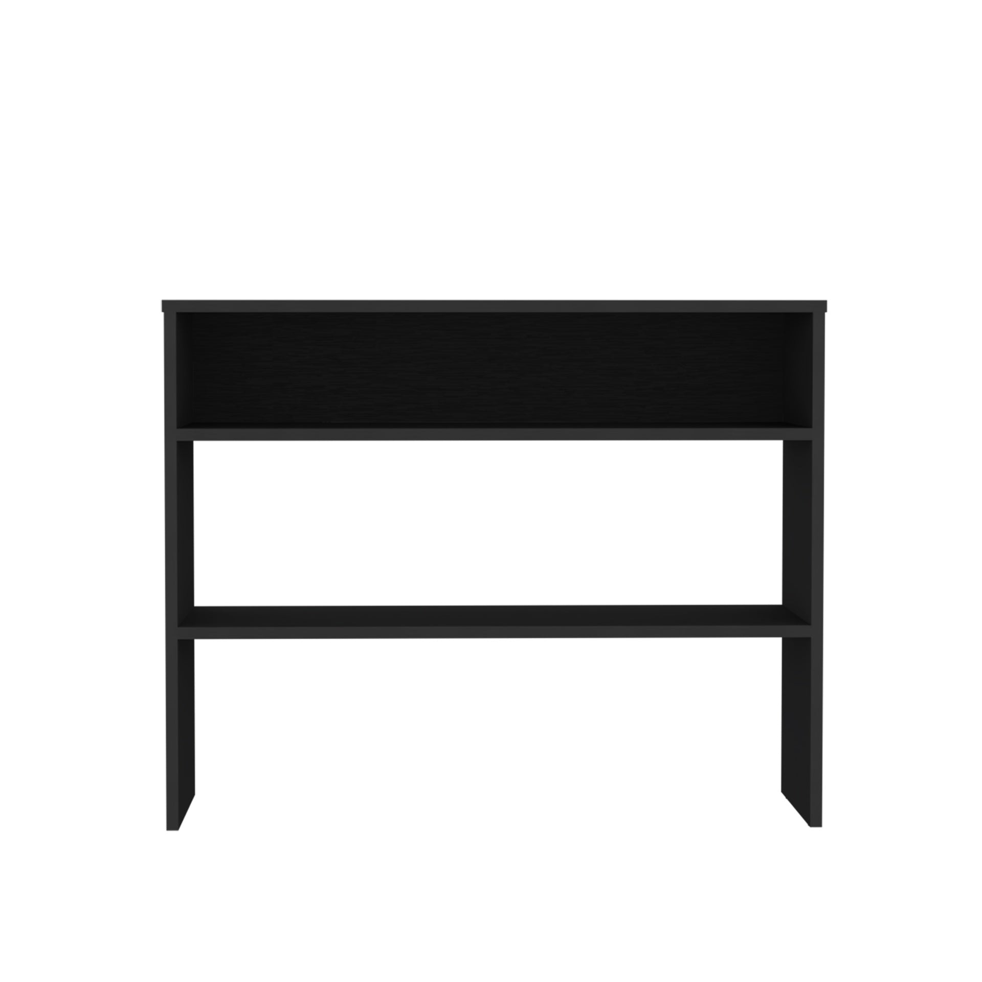 Vail Console table in Melamine with Open Storage, Black