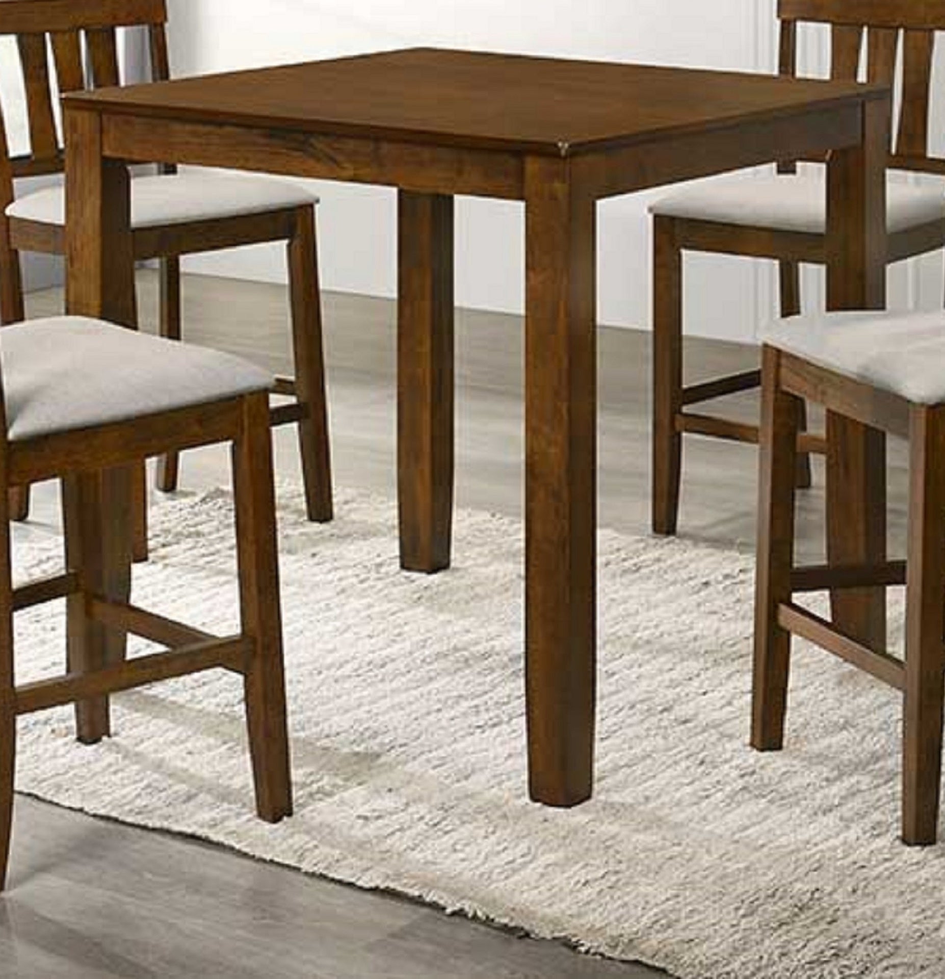 Beautiful Cherry Color Counter Height 1Pc Dining Pub Height Square Table Dining Room Wooden Furniture