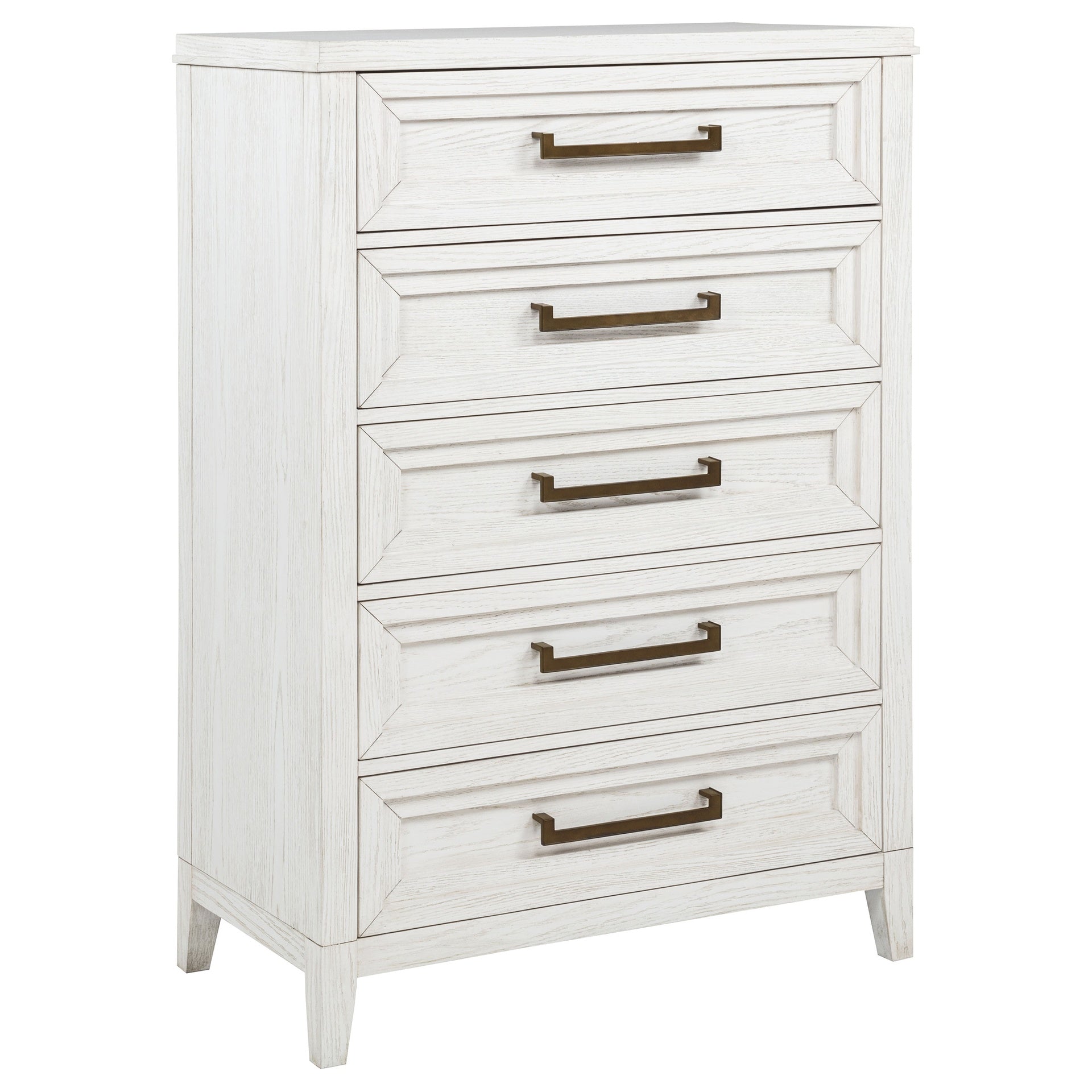 Inverness Distressed White 5-drawer Bedroom Chest