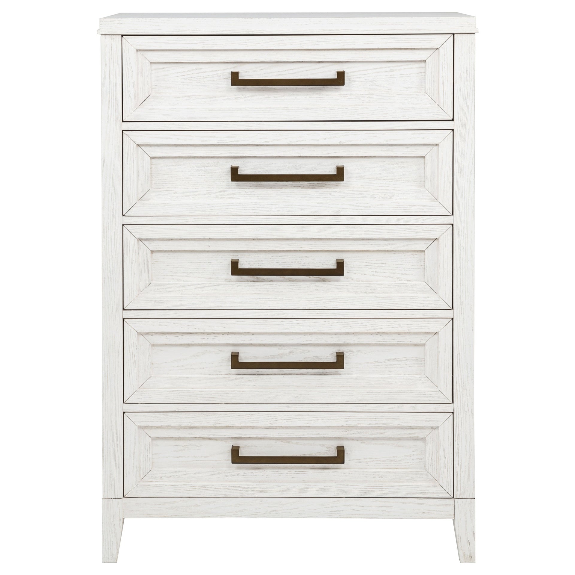 Inverness Distressed White 5-drawer Bedroom Chest