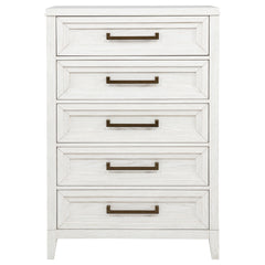 Inverness Distressed White 5-drawer Bedroom Chest