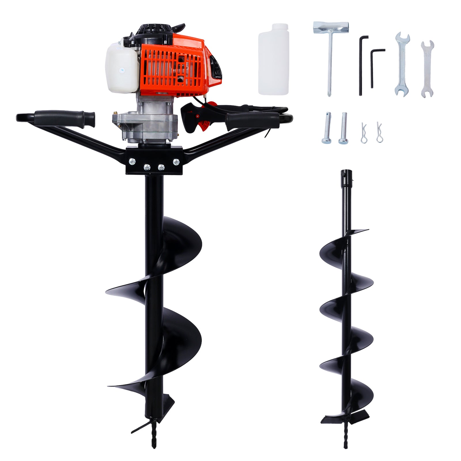 2.7HP Post Hole Digger 63cc two person handle Gas-Powered 2-Stroke Auger Digging Drill Shaft Size 3/4" (Machine Only)EPA COMPLAINT With  L6"+L10" DRILL BITS