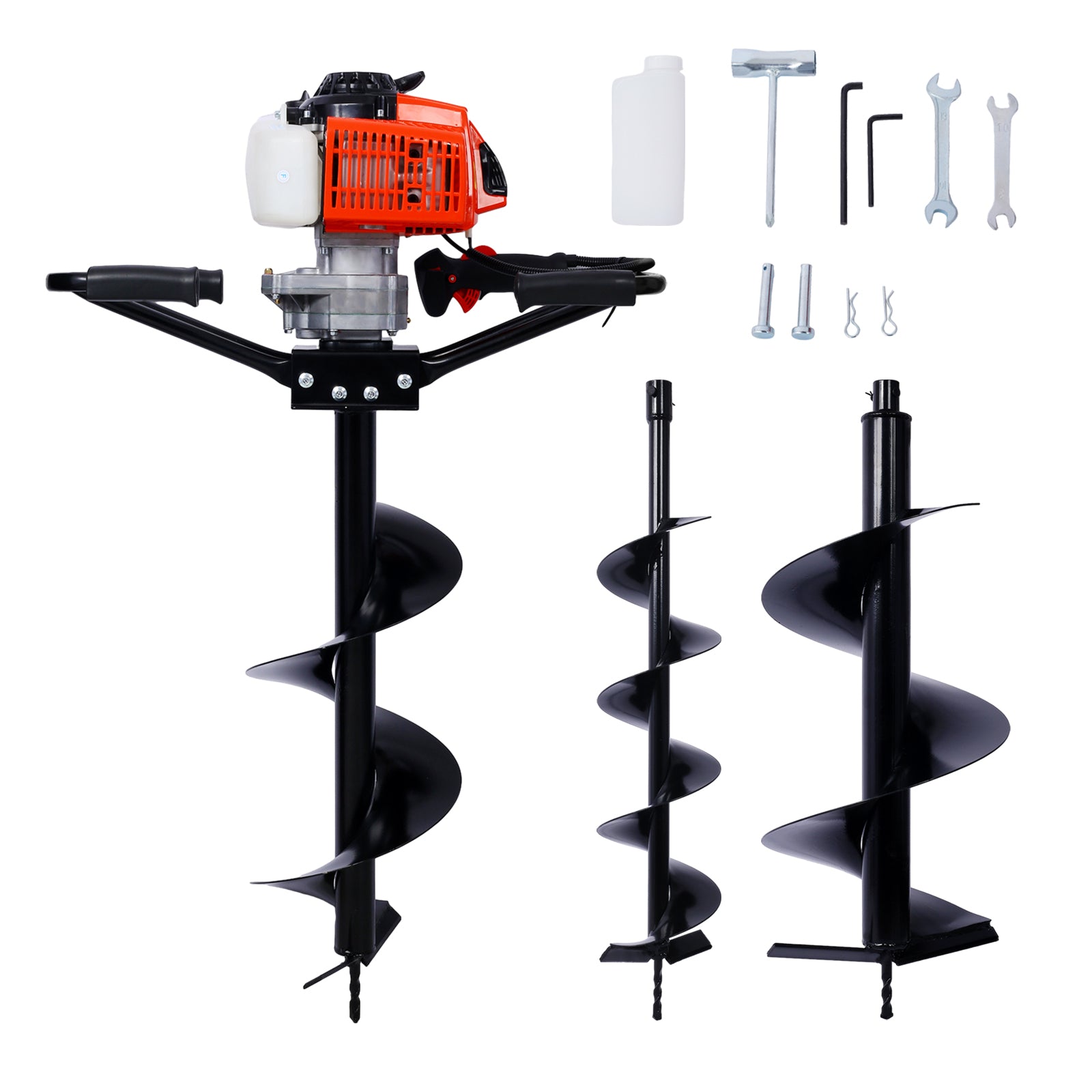2.7HP Post Hole Digger 63cc two person handle Gas-Powered 2-Stroke Auger Digging Drill Shaft Size 3/4" (Machine Only)EPA COMPLAINT With L6"+L10"+L12" DRILL BITS