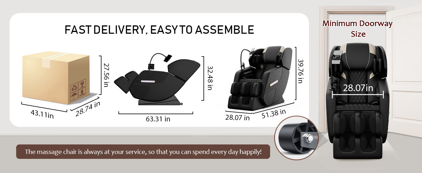 Massage Chair Recliner with Zero Gravity with Full Body Air Pressure