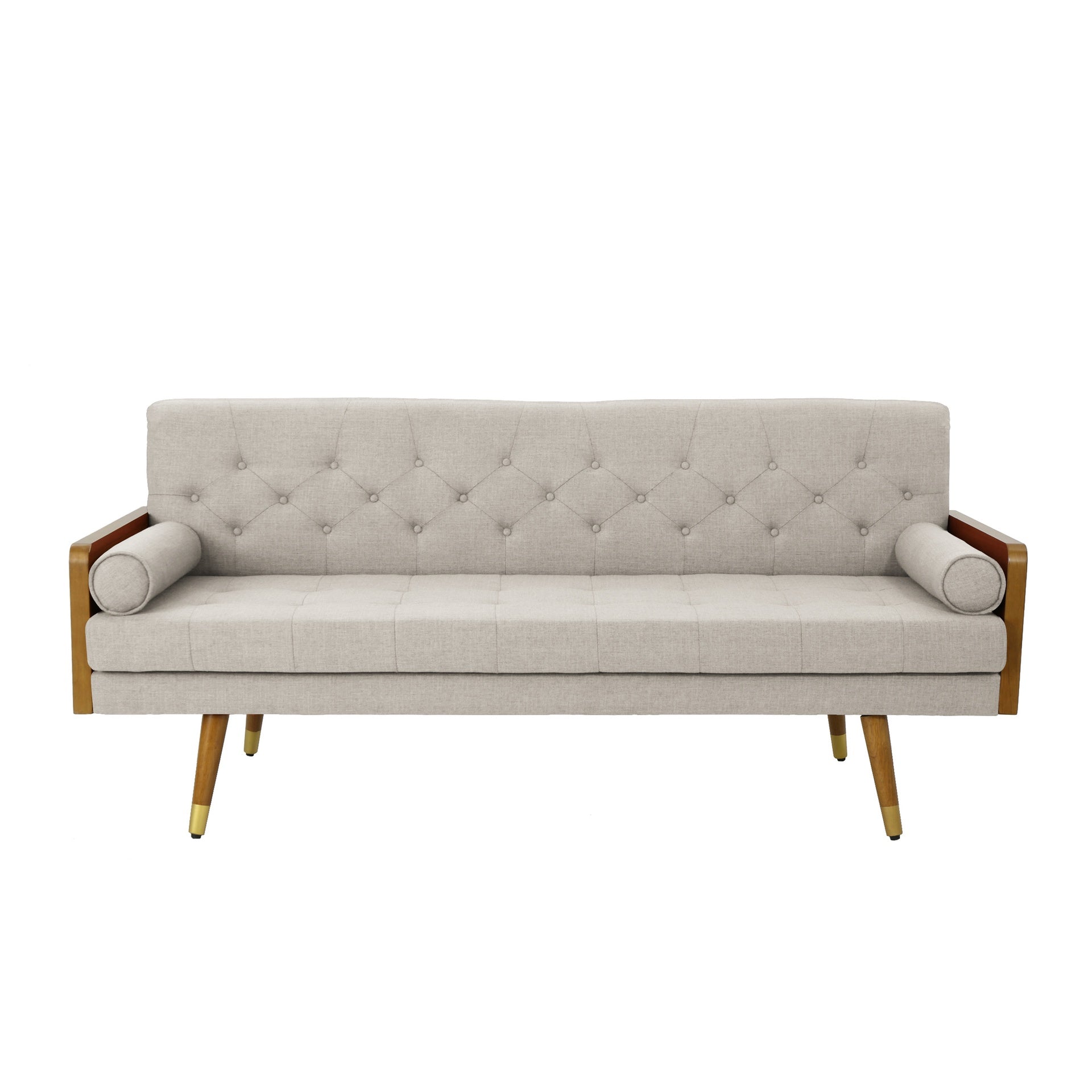 Aidan Mid Century Modern Tufted Fabric Sofa