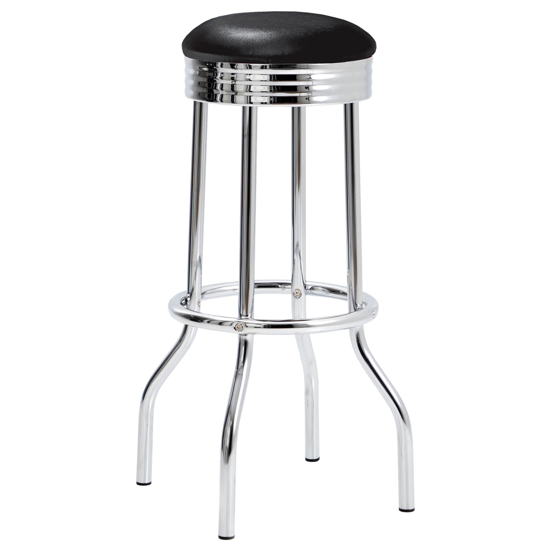 Black 3-piece Round 1950s Bistro Pub Bar Table Set