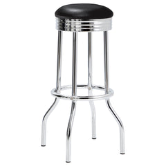 Black 3-piece Round 1950s Bistro Pub Bar Table Set