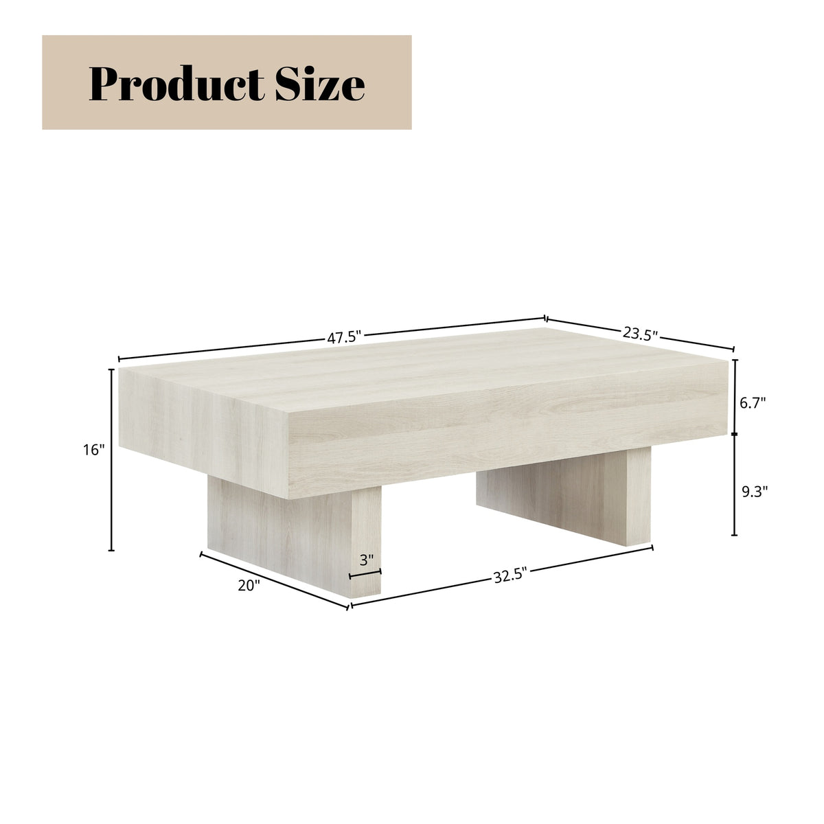 Athens 3-Piece Set Modern Accent Coffee Table with Two End Tables