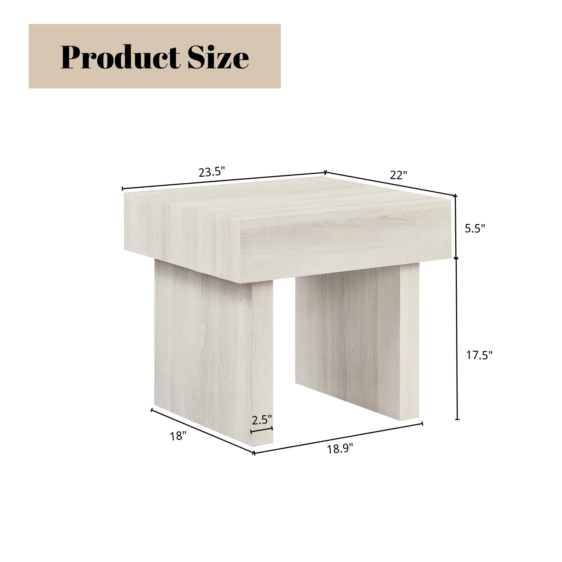 Athens 3-Piece Set Modern Accent Coffee Table with Two End Tables