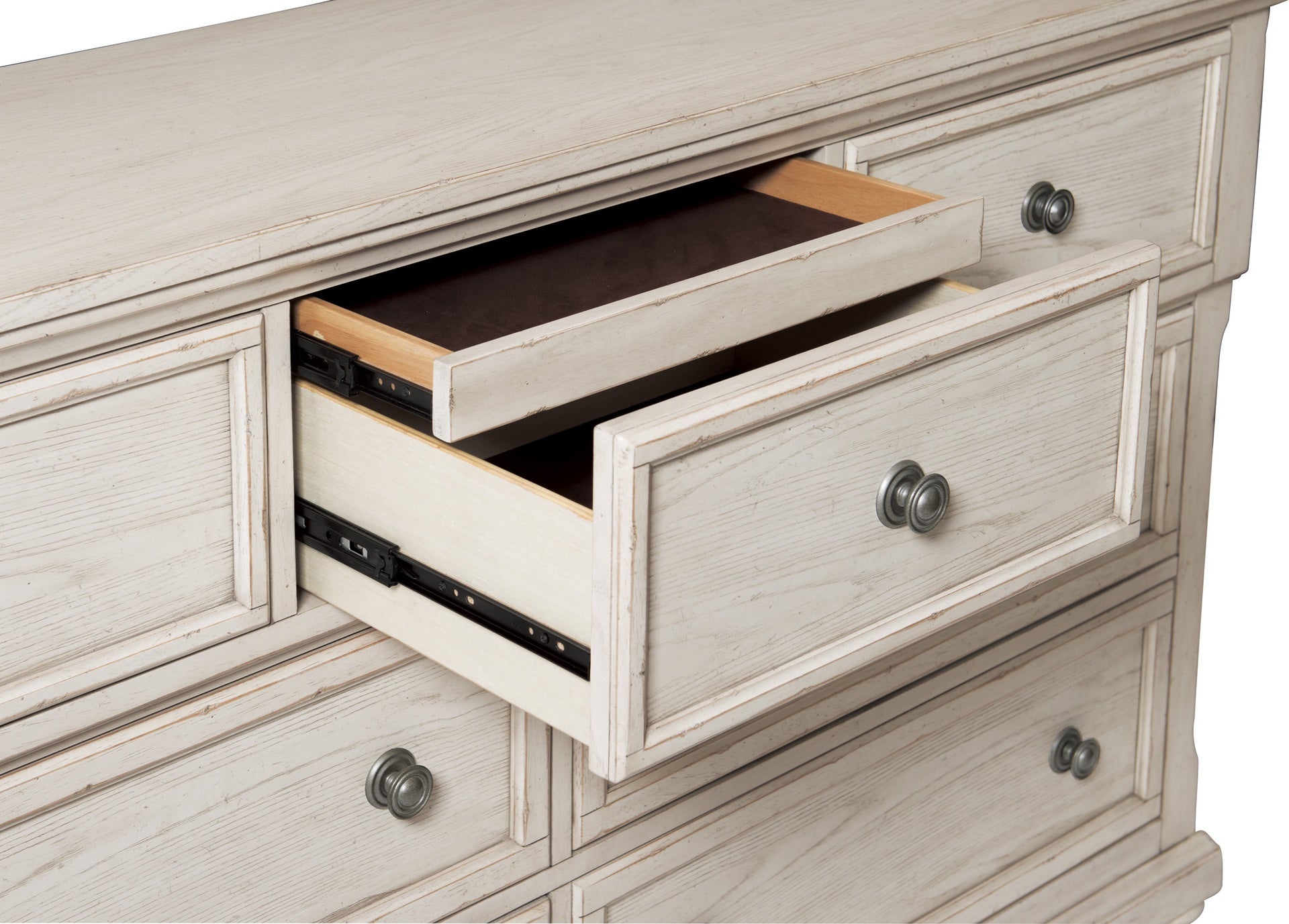 Antique White Finish1pc Dresser of 7 Drawers Traditional Design Hidden Drawer Classic Bedroom Furniture
