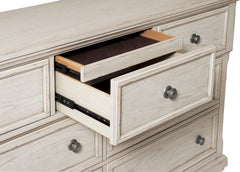 Antique White Finish1pc Dresser of 7 Drawers Traditional Design Hidden Drawer Classic Bedroom Furniture