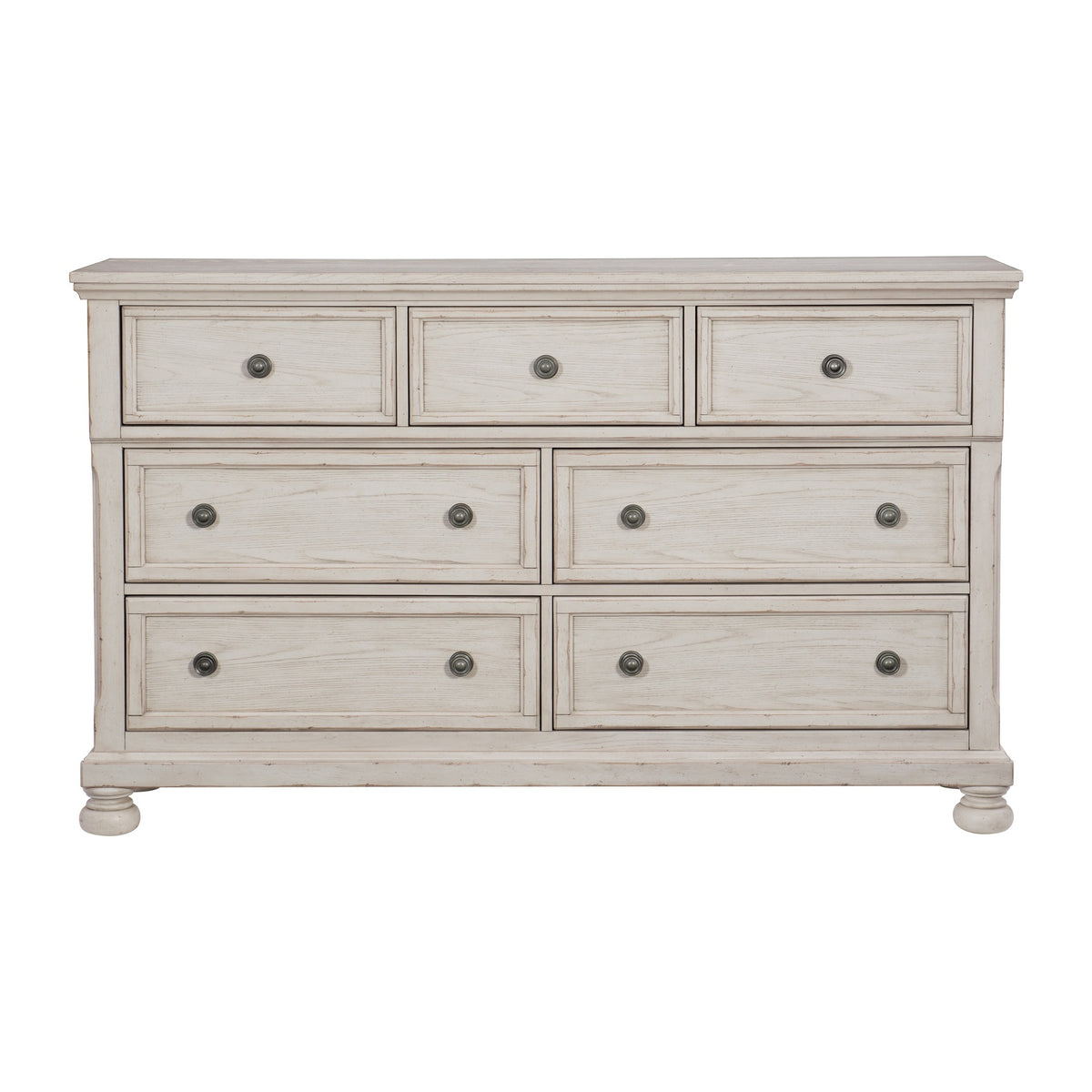 Antique White Finish1pc Dresser of 7 Drawers Traditional Design Hidden Drawer Classic Bedroom Furniture
