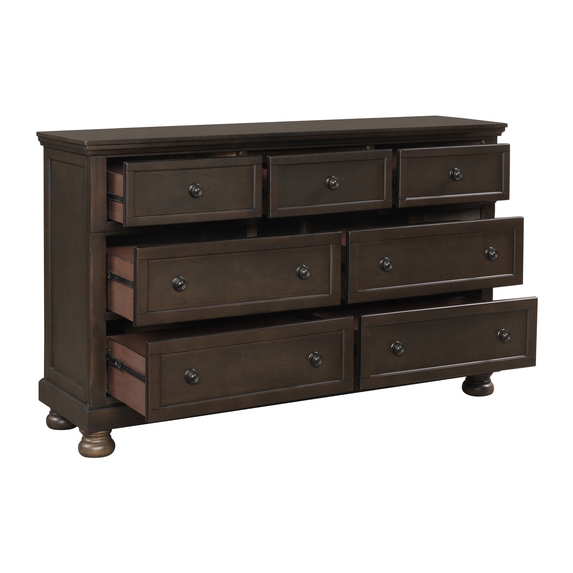 Traditional Design Bedroom Furniture 1pc Dresser of 7x Drawers Grayish Brown Finish Wooden Furniture