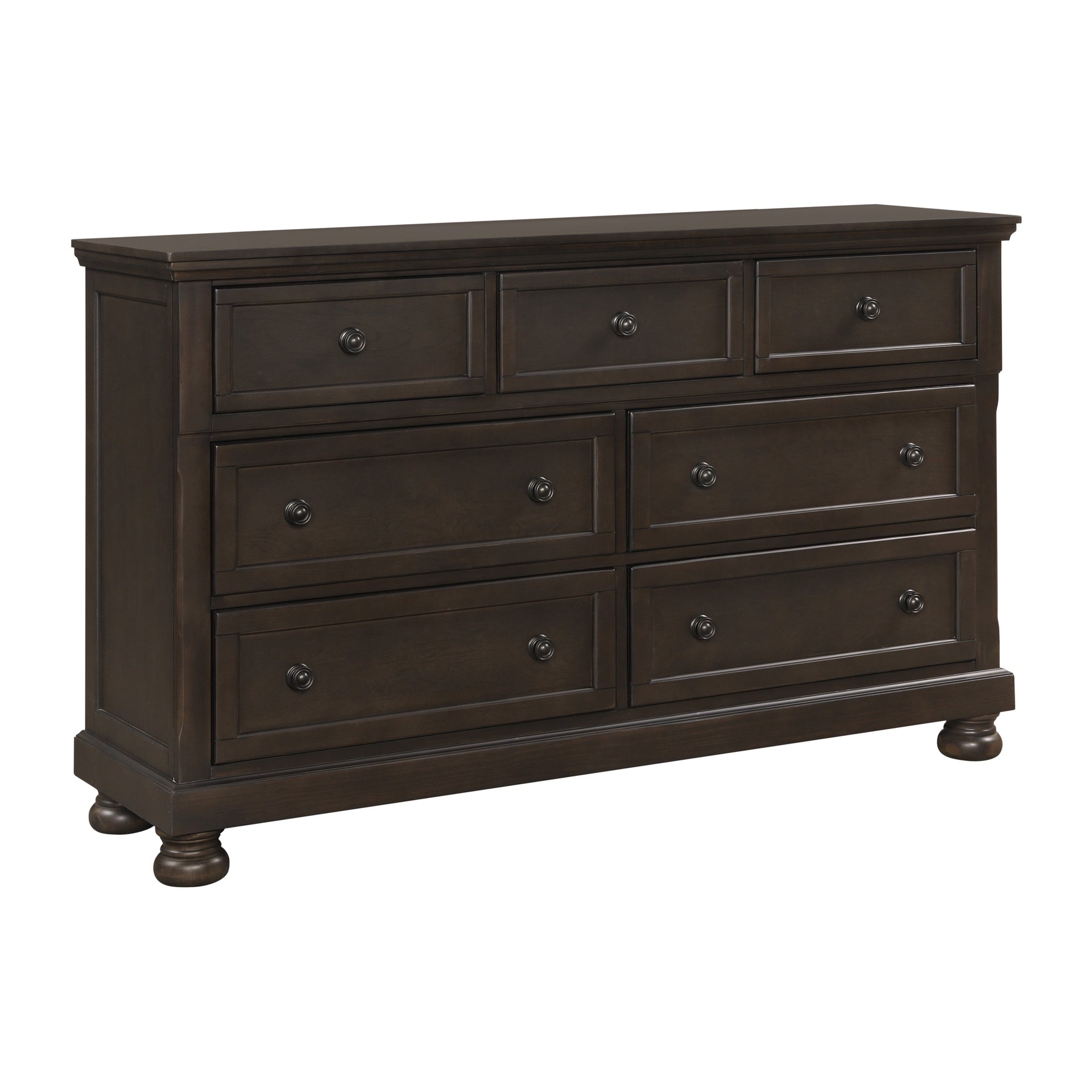 Traditional Design Bedroom Furniture 1pc Dresser of 7x Drawers Grayish Brown Finish Wooden Furniture