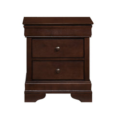 Louis Philippe Style 1pc Nightstand of Drawers Brown Cherry Finish Okume Veneer Bedroom Furniture