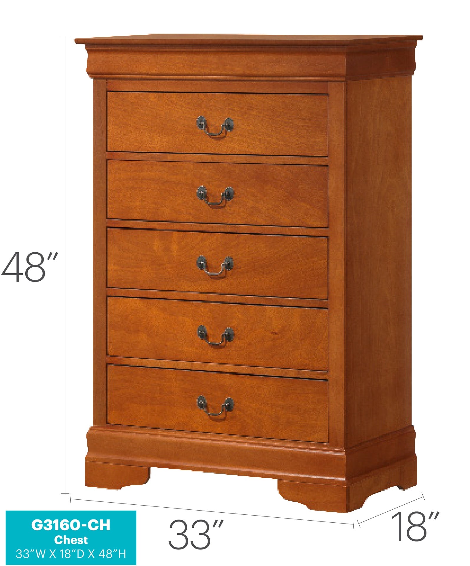 Louis Phillipe G3160-CH Chest , Oak