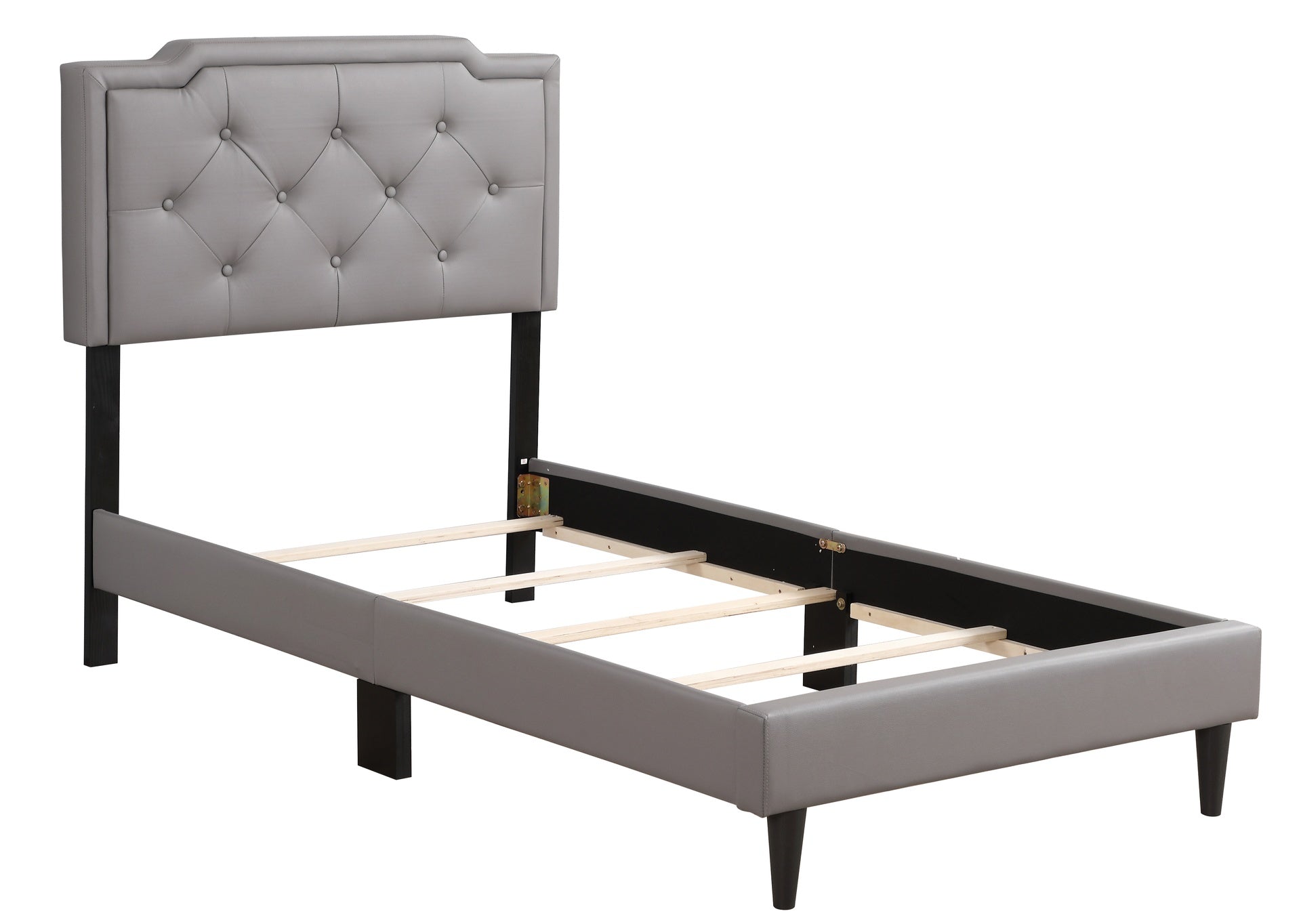 Casual Twin Bed In Light Gray