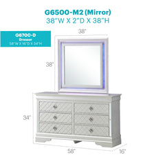 Verona G6700-D Dresser , Silver Champagne