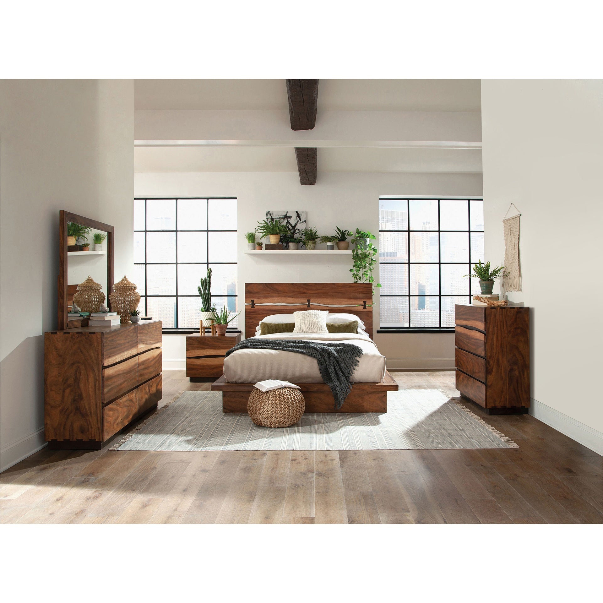 Beverly Smokey Walnut 5-piece Queen Bedroom Set