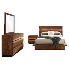 Beverly Smokey Walnut 4-piece Eastern King Bedroom Set