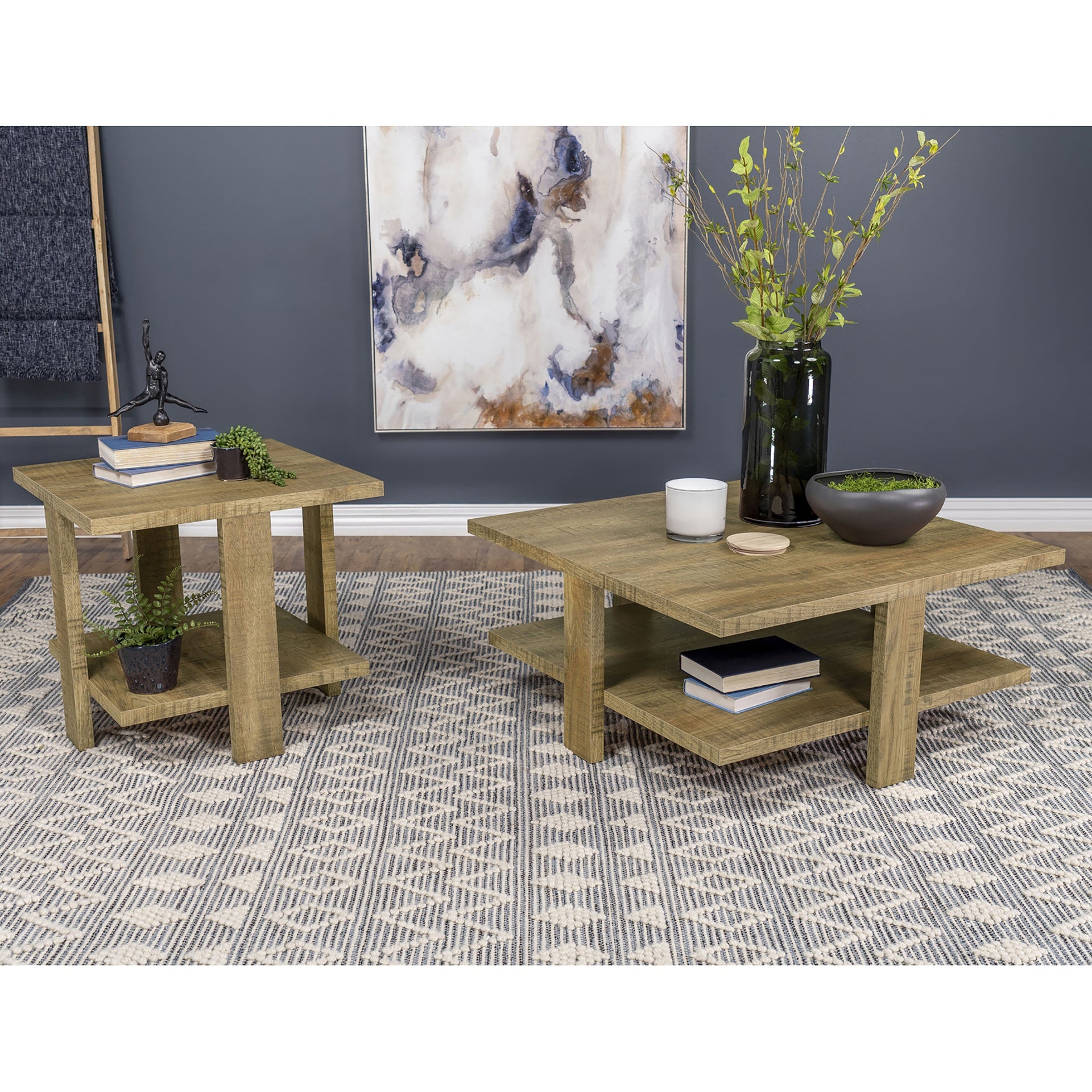 Runnion Mango Brown 2-piece Coffee and End Table Set