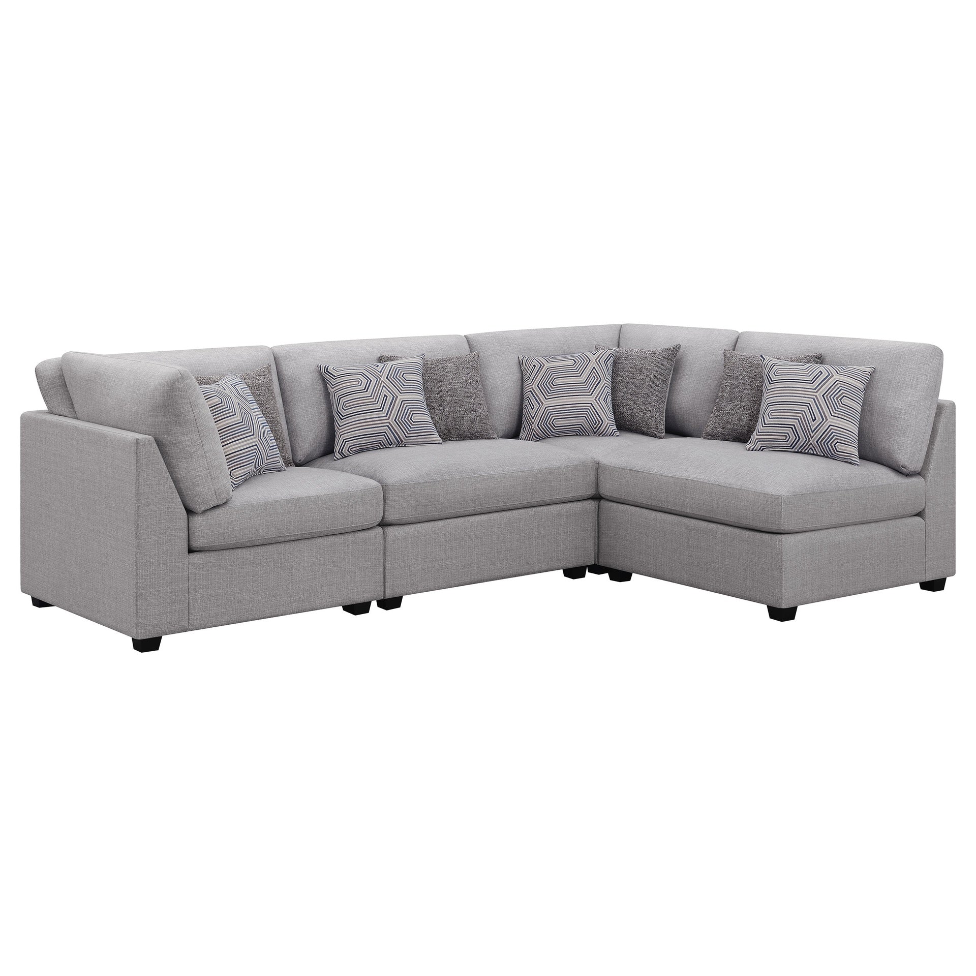 Lafayette Grey 4-piece Upholstered Sectional Sofa