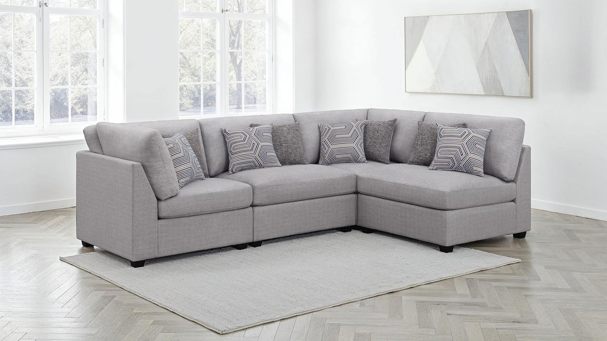Lafayette Grey 4-piece Upholstered Sectional Sofa