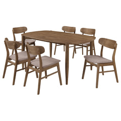 Whisten Walnut 7-piece Solid Wood Dining Set
