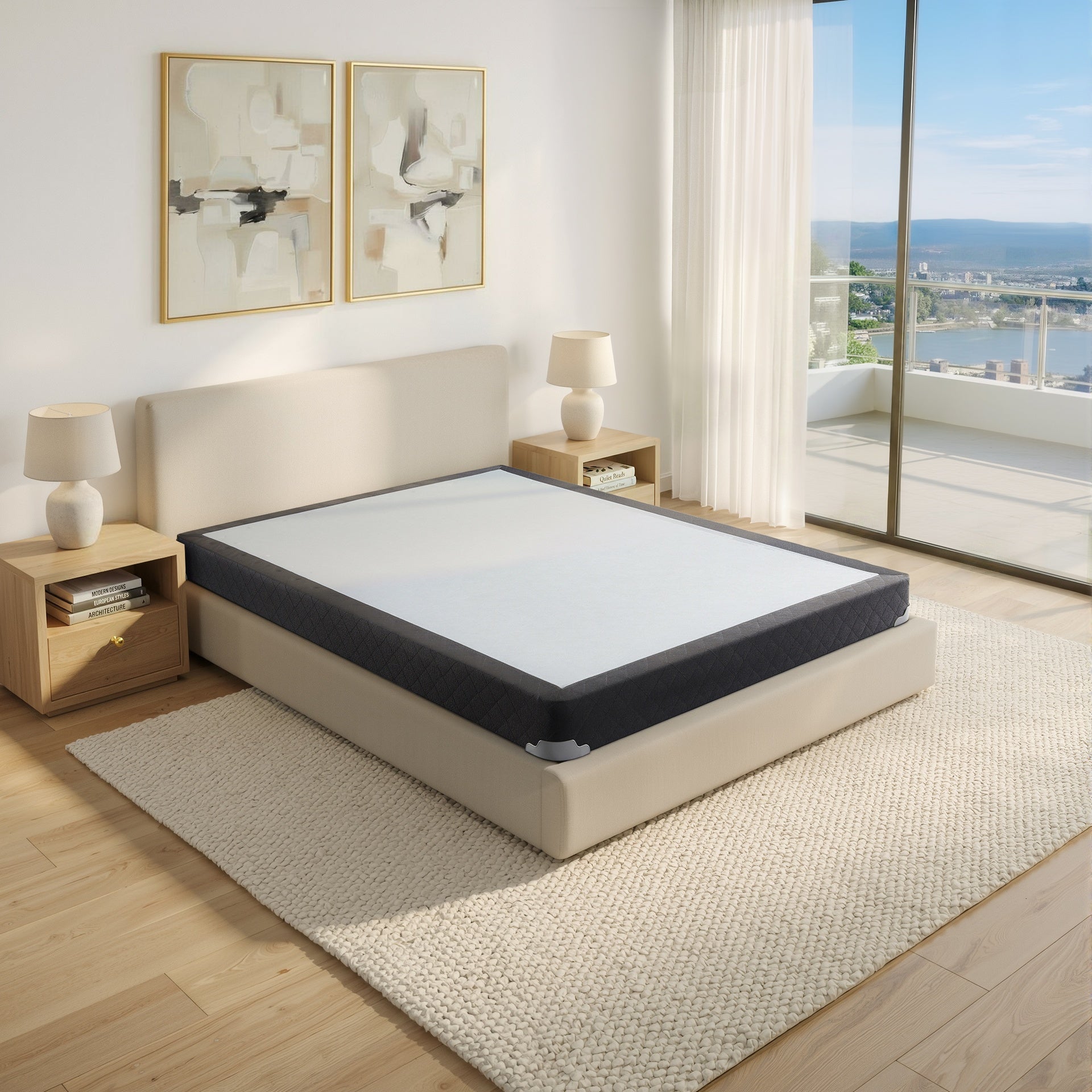 Maynard Grey Twin Low Profile Box Spring Foundation