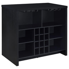Irving Black Freestanding Home Bar with Open Storage
