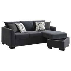 Pacheco Dark Grey Upholstered Sleeper Sectional Chaise Sofa
